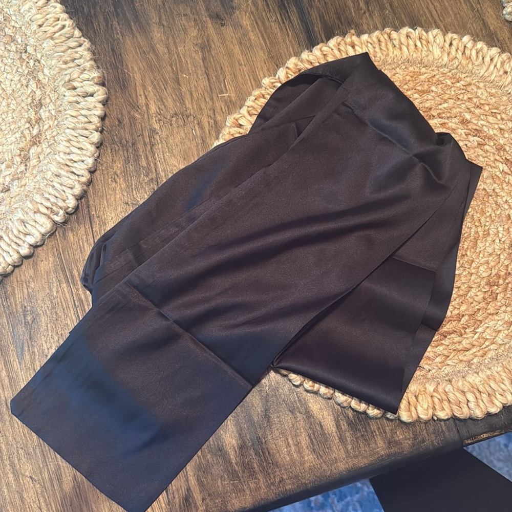 Elegant Black Strapless Maxi Dress with black neck scarf - Picture 6 of 6